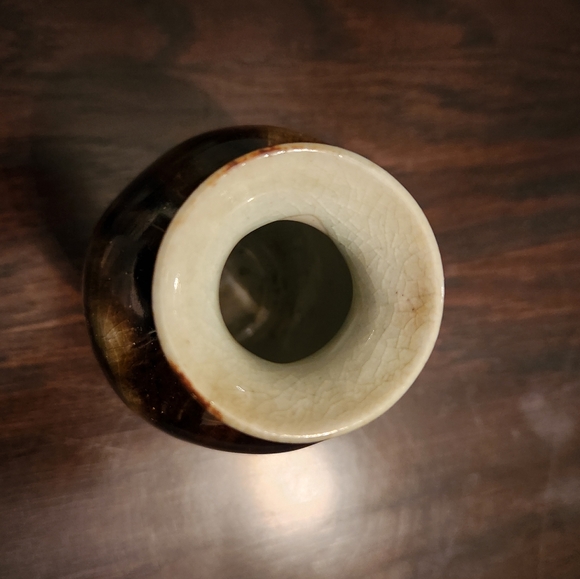 VTG 6” Maroon Black,Red/Green Tinted Ceramic Bud Vase - - Picture 9 of 12